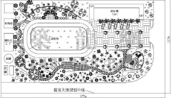 消防中队兵站大楼装饰资料下载-某特勤中队绿化图纸