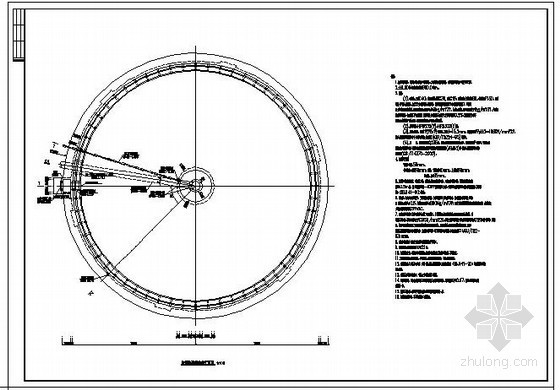 圆形水池底板资料下载-某圆形水池结构设计图