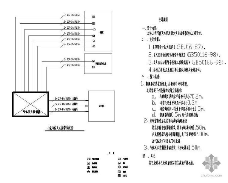 电气设计气体灭火系统资料下载-气体自动灭火系统图