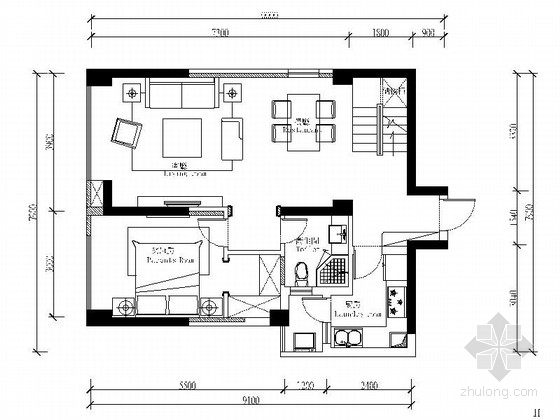 家居室内施工图130平方资料下载-[北京]花园小区130平简欧风格跃层样板间CAD装修施工图