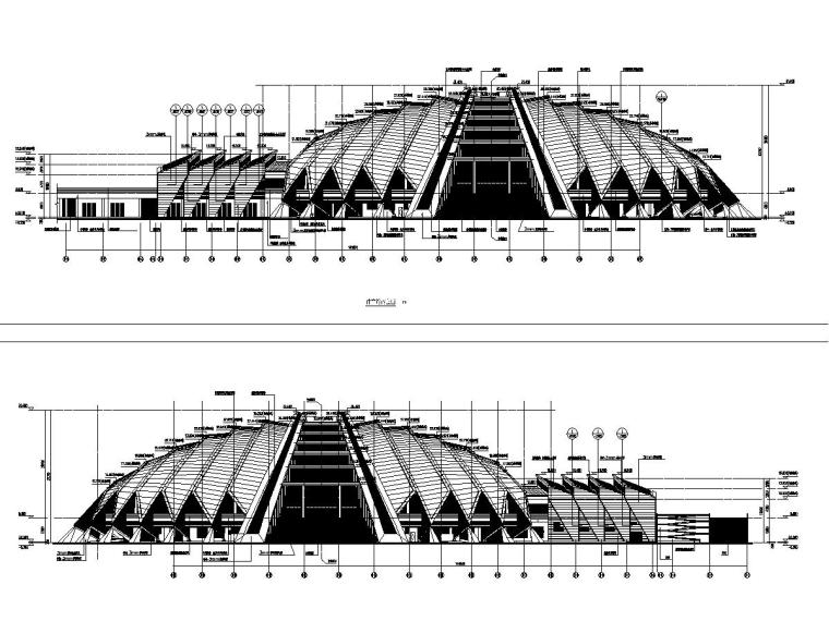 铝合金外窗深化设计资料下载-大型体育馆外帷幕系统深化设计图（金属屋面幕墙）