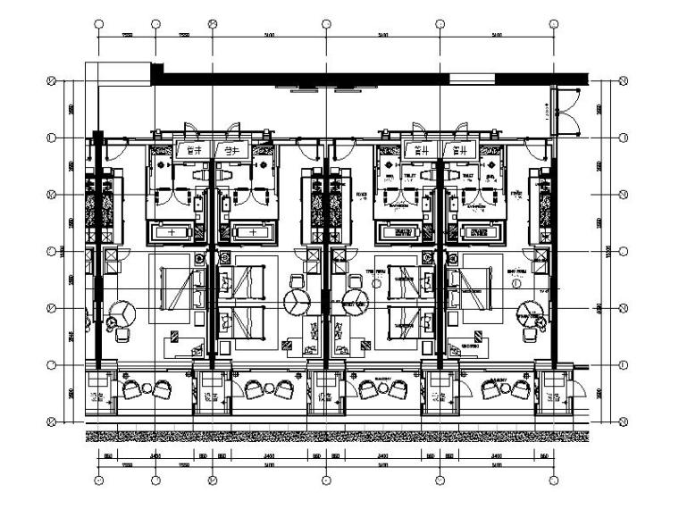 酒店客房卫生间建筑施工图资料下载-[杭州]某知名大型豪华酒店客房设计施工图