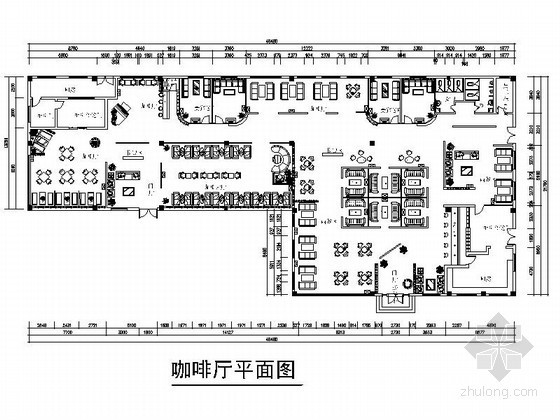 中式住宅区规划布局图资料下载-咖啡厅平面布局图