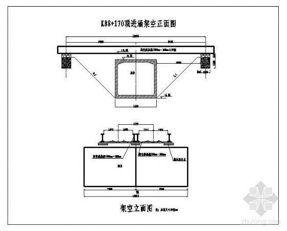 顶进涵工程监理资料下载-铁路顶进涵架空示意详图