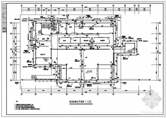大学2层食堂CAD图资料下载-某大学食堂给排水施工图