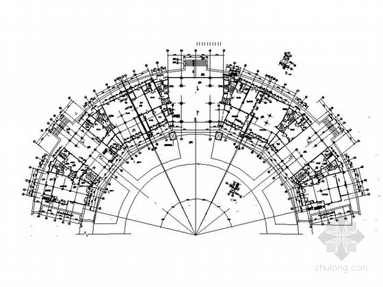 [西安]某居住区十二层弧形大连板住宅楼建筑方案图