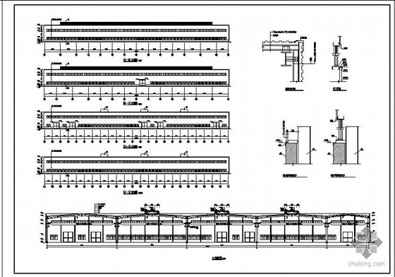 大跨度厂房结构图资料下载-某2万平多抽柱大厂房建筑结构图