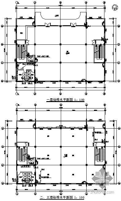 二层超市给排水图纸资料下载-某超市给排水全套图纸