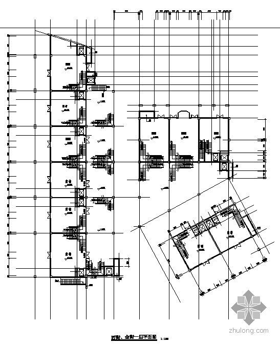 临街商业街设计资料下载-某商业街四层单体方案图（西街）