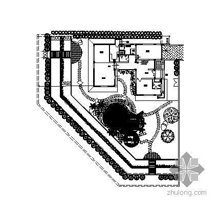 别墅庭院设计的CAD图资料下载-某别墅庭院环境设计图