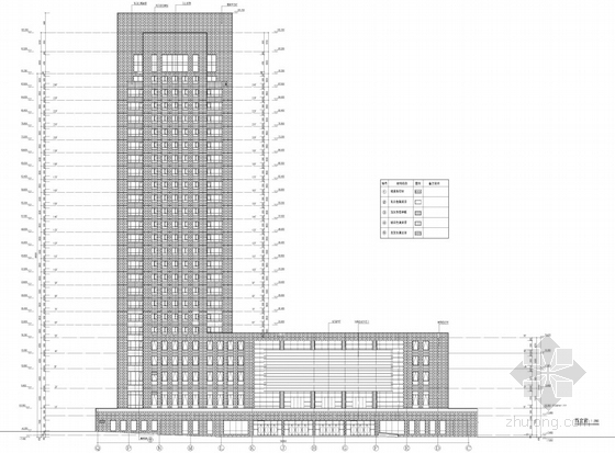 [山东]某24层企业办公楼建筑方案文本(含ppt）-西立面图