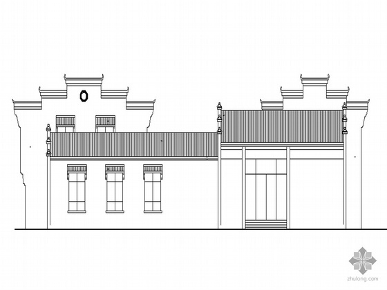 徽派建筑马头墙CAD图资料下载-某徽派二层度假村酒店建筑方案图