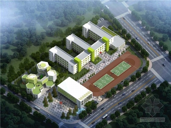 体育园规划案例资料下载-[杭州]现代风格火车站枢纽地区小学及幼儿园规划设计方案文本