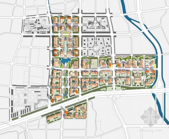 [山东]城市CBD核心区规划设计方案文本（知名设计院）-城市CBD核心区规划设计总平面图