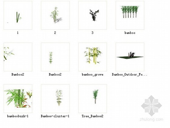 竹子景观模型资料下载-11款竹子模型