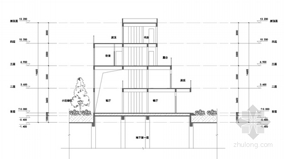 [广东]31层高层绿色住宅楼建筑设计方案文本-31层高层绿色住宅楼建筑设计剖面图