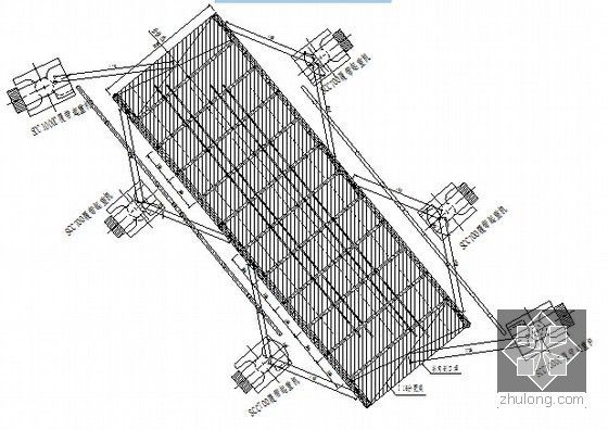 [浙江]公铁立交桥跨铁路变截面连续刚构支架现浇法实施性施工组织设计112页-防护平台安装起重机站位图