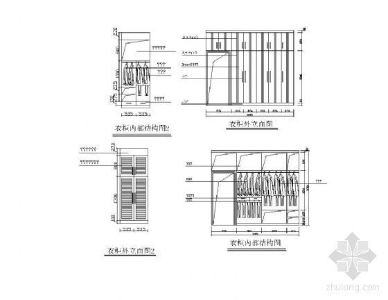 别墅衣柜设计图CAD资料下载-衣柜立面设计图