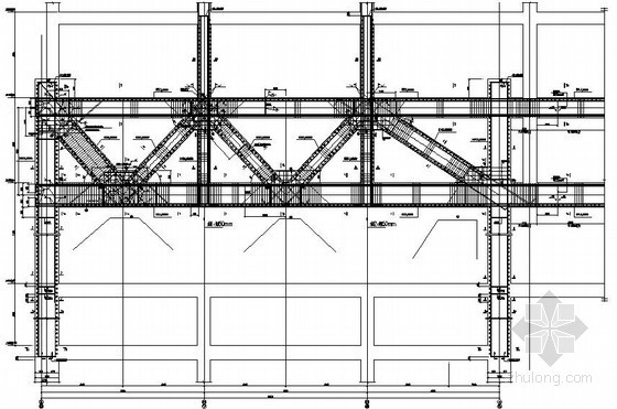 型钢混凝土桁架转换桁架资料下载-型钢混凝土转换桁架节点构造详图