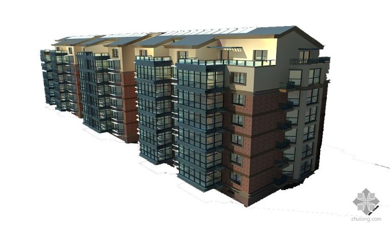 6层住宅MAX资料下载-6层住宅楼模型