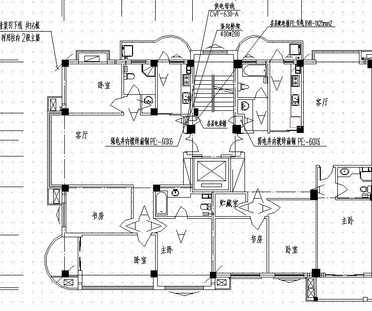 某小区标准层两居室装修图资料下载-某商住楼2#电气施工图