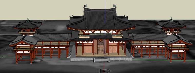 中国古建亭台楼阁塔SketchUp模型分享-大殿