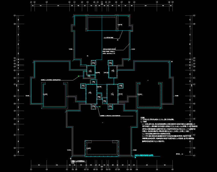 成都住宅小区项目施工图（建筑、结构、机电设备）-防雷平面图