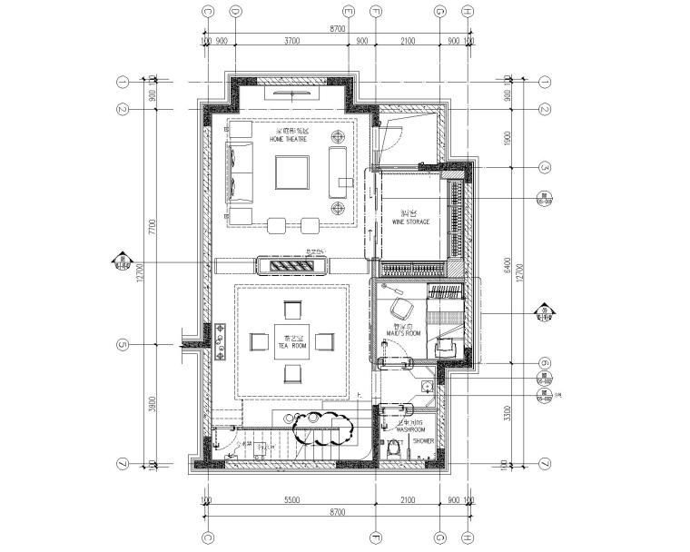 成都二层别墅设计资料下载-[CCD]嘉裕地产成都四居室别墅样板房室内装修施工图+设计方案+效果图（CAD、JPG、PDF）