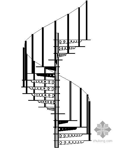 楼梯螺旋梯资料下载-某悬臂螺旋梯3D视图