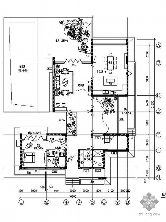 全套三层别墅设计图纸资料下载-三层海南别墅设计图（含效果）
