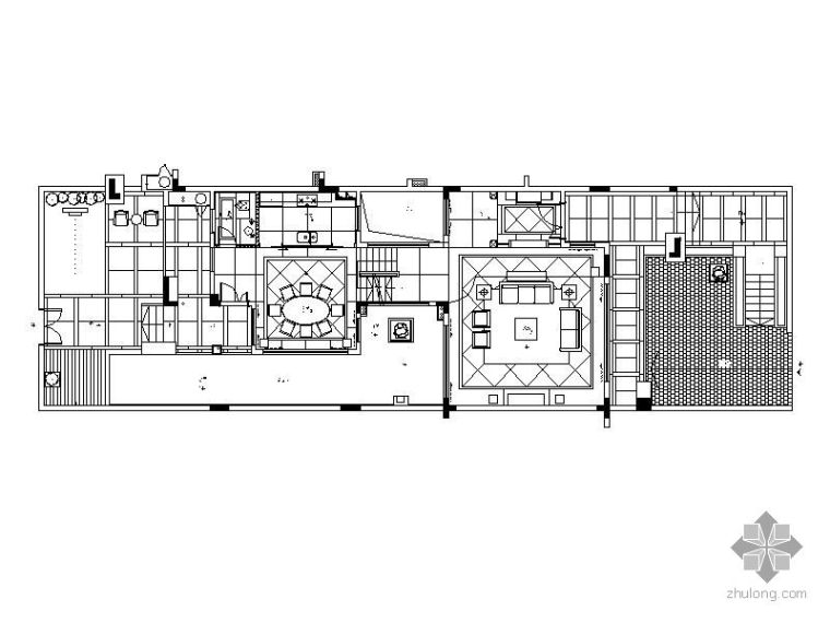 大型厨房布置图资料下载-五层大型高档别墅装修图（含实景）