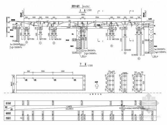 上承式拱桥dwg资料下载-六跨钢筋混凝上承式拱桥总平面图（含车道布置）