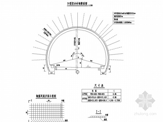 单向行驶双车道分离式隧道施工图设计-隧道S4衬砌 