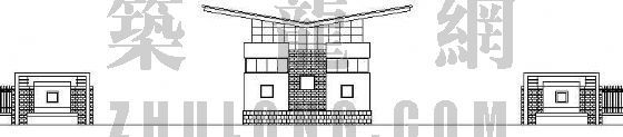建筑设计大门分类资料下载-某小区大门建筑设计方案（2）