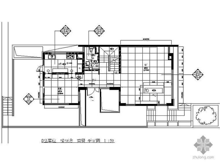 楼梯房扶手资料下载-[苏州]D1型别墅样板房施工图