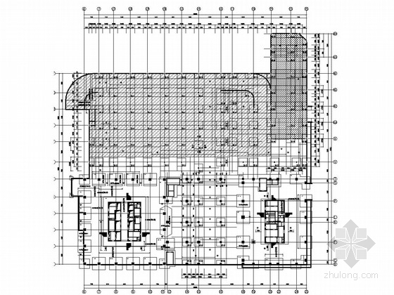 [山东]甲级写字楼、五星酒店、商铺一体结构施工图（知名地产公司）-基础底板配筋图 