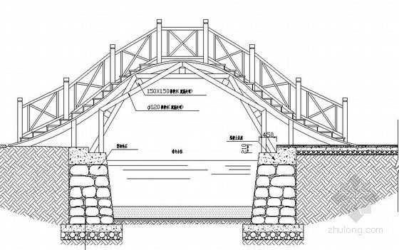 木拱桥平面图资料下载-木拱桥施工大样