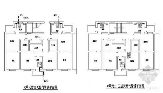天然气图纸施工方案资料下载-天津某住宅天然气工程图纸