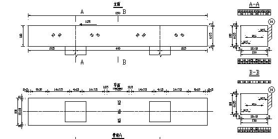 [黑龙江]普通钢筋混凝土连续箱梁桥施工图57张（箱梁宽8.5米）-盖梁钢筋构造图