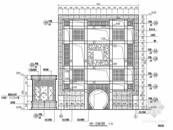 单层框架结构厂房建筑设计资料下载-地上一层钢框架结构小区入口大门结构施工图（含建筑图）