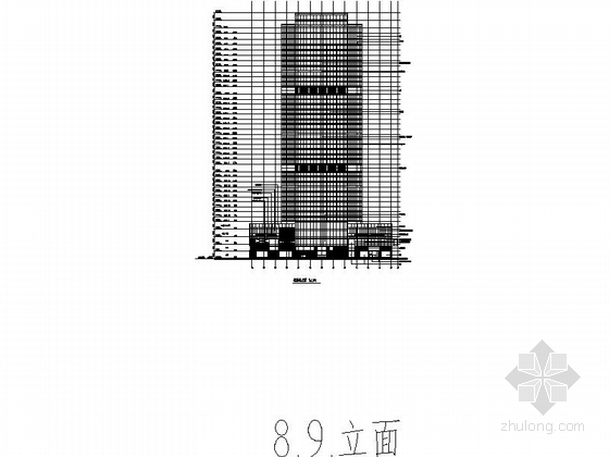 [北京]40层超高层商住楼建筑施工图-住宅区立面图