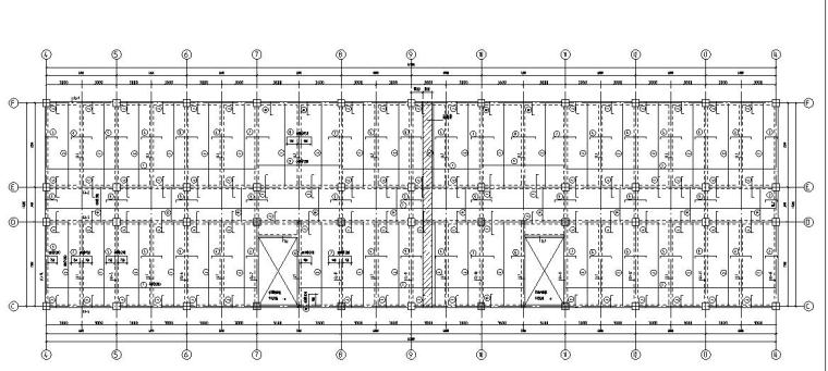[六层]框架凹字形教学楼毕业设计（计算文件、部分建筑、结构图）-顶层板配筋图