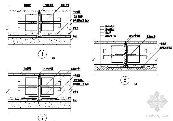 地下变形缝防水资料下载-地下室底板、壁板预埋式变形缝节点构造图