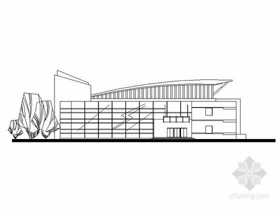 二层餐饮建筑资料下载-某二层食堂（礼堂）建筑方案图