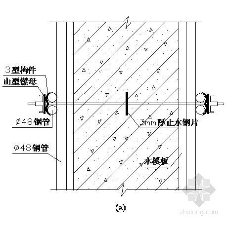 宅外墙大样图资料下载-地下室外墙止水螺杆大样图