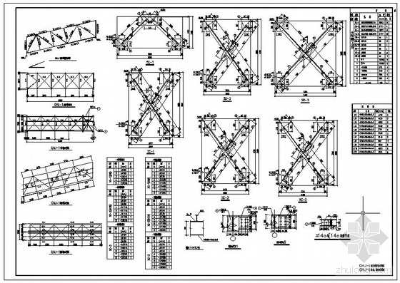 30米跨拱形管桁架资料下载-某12.750米跨皮带栈桥桁架施工图