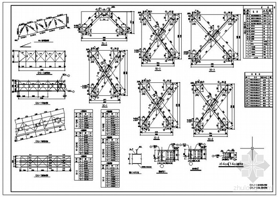 12米跨桁架资料下载-某12.750米跨皮带栈桥桁架施工图