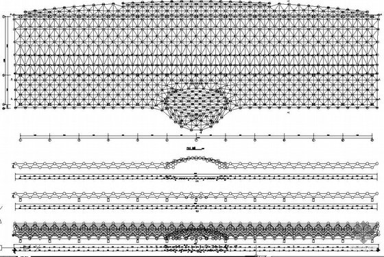 天津滨海国际汽车城建筑资料下载-某汽车城屋面网架结构施工图