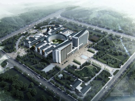 医院办公楼幕墙资料下载-[广东]大型人民医院规划及单体设计方案文本