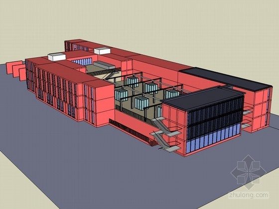 欧式风格学校建筑模型资料下载-德国某学校SketchUp建筑模型